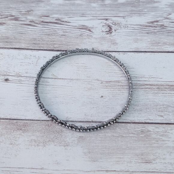 Vintage Bracelet Silver Tone Ornate Dual Row 7.75" - Picture 6 of 7